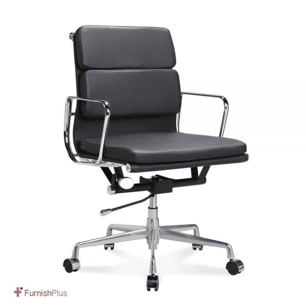 Eames Management Soft Pad Chair Replica Aniline Leather