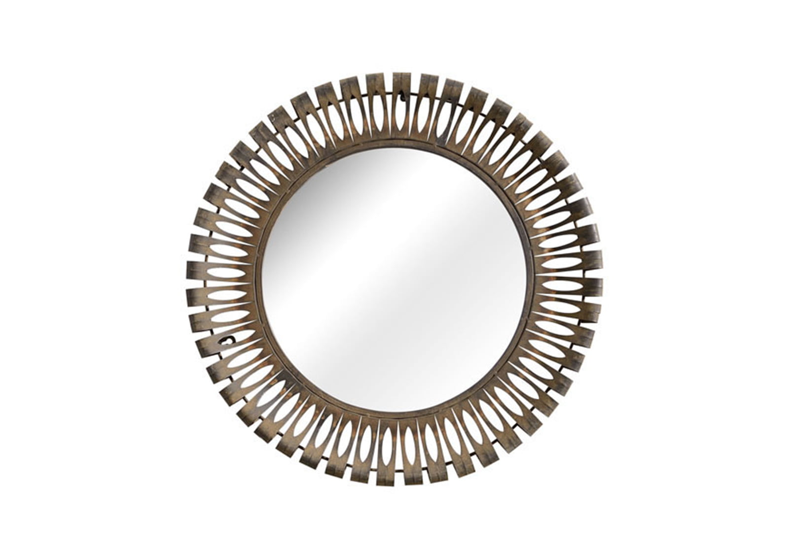 Drum Mirror Rusted metal frame | FurnishPlus