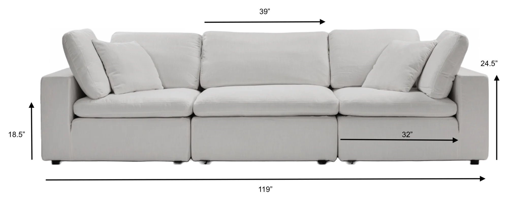 Cloud Three Seater and Ottoman 